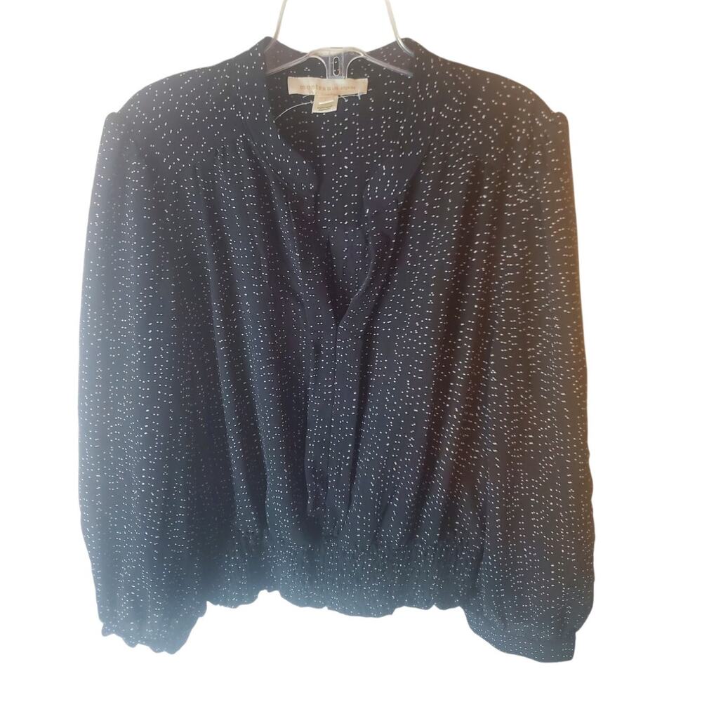 Monteau Dotted Notch Neck Blouse, NWOT, Large